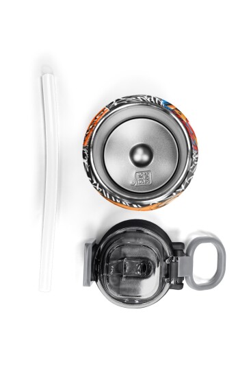 Coral High Kids Grafiti Ayıcık Desenli Pipetli ve Direkt İçim Çelik Termos 500 ml 38132 - 7