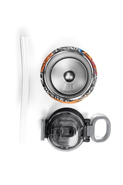 Coral High Kids Grafiti Ayıcık Desenli Pipetli ve Direkt İçim Çelik Termos 500 ml 38132 - 7