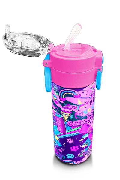 Coral High Kids Grafiti Desenli Pipetli ve Direkt İçim Çelik Termos 500 ml 31961 - 5