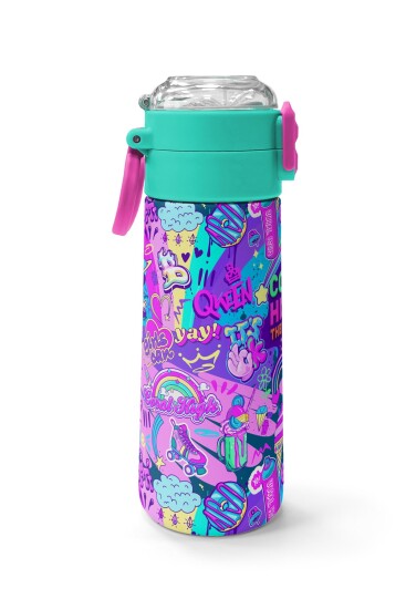 Coral High Kids Grafiti Desenli Pipetli ve Direkt İçim Çelik Termos 500 ml 31961 - 2