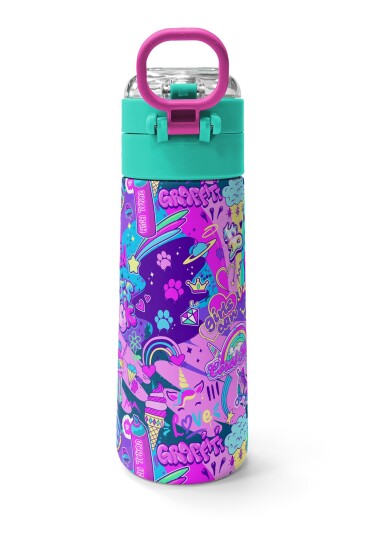 Coral High Kids Grafiti Desenli Pipetli ve Direkt İçim Çelik Termos 500 ml 31961 - 4