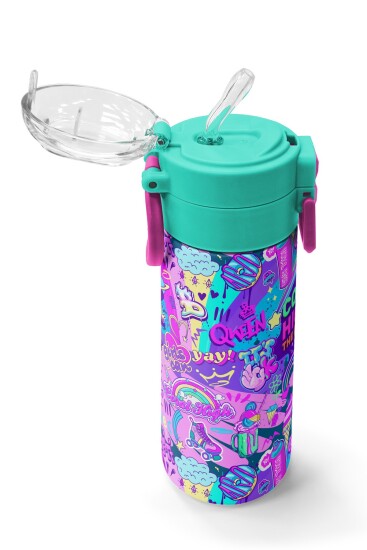 Coral High Kids Grafiti Desenli Pipetli ve Direkt İçim Çelik Termos 500 ml 31961 - 5