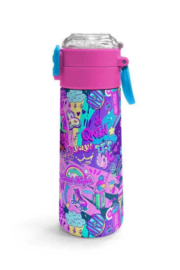 Coral High Kids Grafiti Desenli Pipetli ve Direkt İçim Çelik Termos 500 ml 31961 - 3