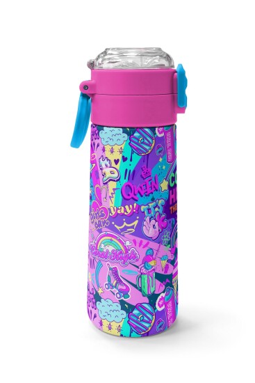 Coral High Kids Grafiti Desenli Pipetli ve Direkt İçim Çelik Termos 500 ml 31961 - 2