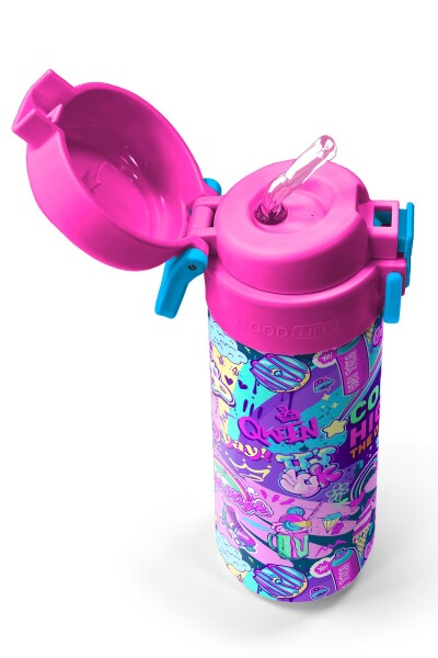 Coral High Kids Grafiti Desenli Pipetli ve Direkt İçim Çelik Termos 500 ml 31961 - 2