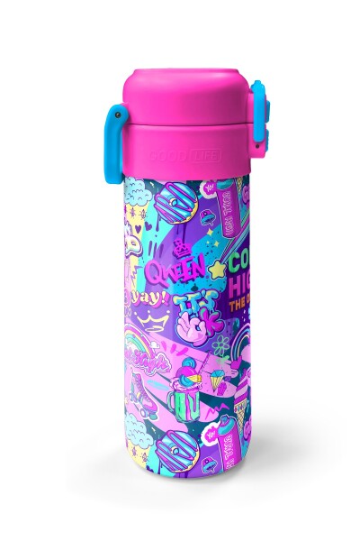 Coral High Kids Grafiti Desenli Pipetli ve Direkt İçim Çelik Termos 500 ml 31961 - 5