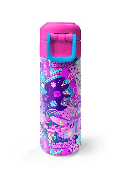 Coral High Kids Grafiti Desenli Pipetli ve Direkt İçim Çelik Termos 500 ml 31961 - 7