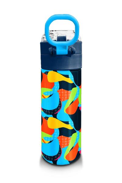 Coral High Kids Grafiti Desenli Pipetli ve Direkt İçim Çelik Termos 500 ml 31993 - 3