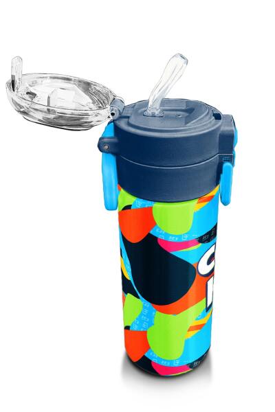Coral High Kids Grafiti Desenli Pipetli ve Direkt İçim Çelik Termos 500 ml 31993 - 5