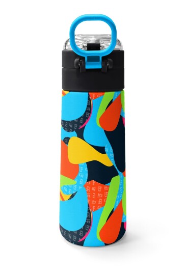 Coral High Kids Grafiti Desenli Pipetli ve Direkt İçim Çelik Termos 500 ml 31993 - 4