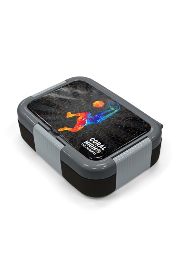 Coral High Kids Gri Basketbol Desenli Paslanmaz Çelik Beslenme Kabı 39177 - 2