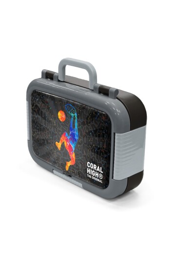 Coral High Kids Gri Basketbol Desenli Paslanmaz Çelik Beslenme Kabı 39177 - 4