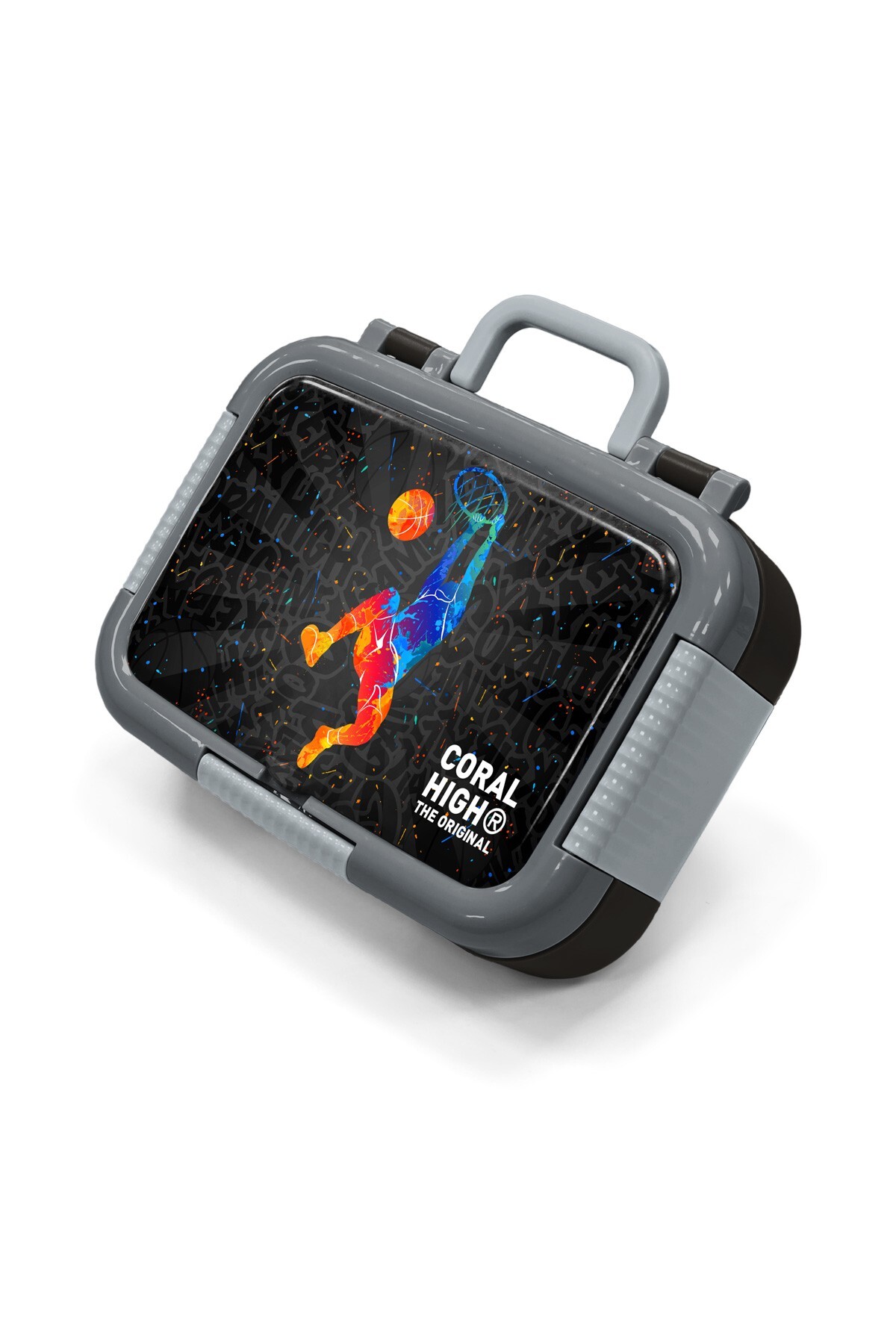 Coral High Kids Gri Basketbol Desenli Paslanmaz Çelik Beslenme Kabı 39177