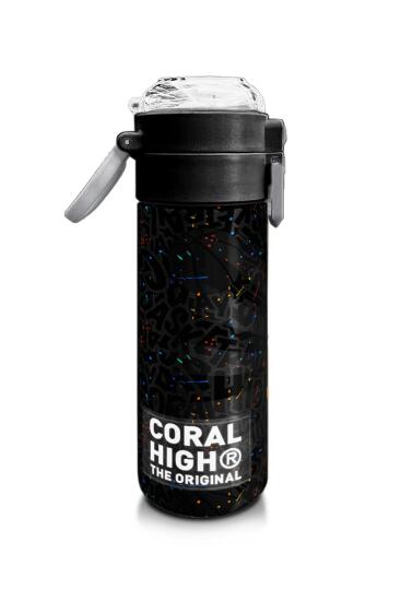 Coral High Kids Gri Basketbol Desenli Pipetli ve Direkt İçim Çelik Termos 500 ml 31856 - 2