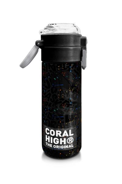 Coral High Kids Gri Basketbol Desenli Pipetli ve Direkt İçim Çelik Termos 500 ml 31856 - 2