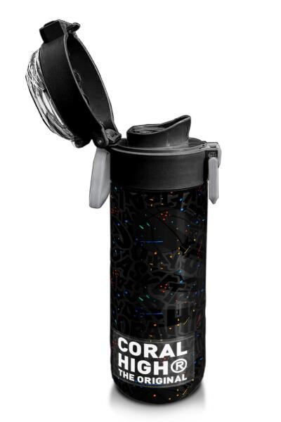 Coral High Kids Gri Basketbol Desenli Pipetli ve Direkt İçim Çelik Termos 500 ml 31856 - 6
