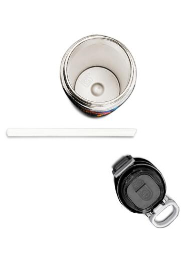 Coral High Kids Gri Basketbol Desenli Pipetli ve Direkt İçim Çelik Termos 500 ml 31856 - 7