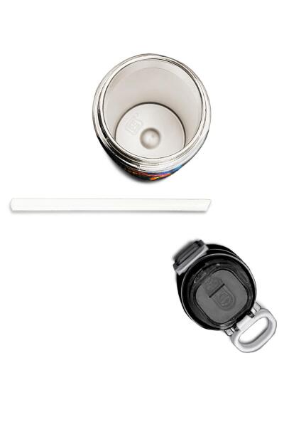Coral High Kids Gri Basketbol Desenli Pipetli ve Direkt İçim Çelik Termos 500 ml 31856 - 7
