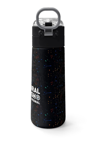 Coral High Kids Gri Basketbol Desenli Pipetli ve Direkt İçim Çelik Termos 500 ml 31856 - 4