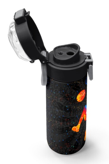 Coral High Kids Gri Basketbol Desenli Pipetli ve Direkt İçim Çelik Termos 500 ml 31856 - 6