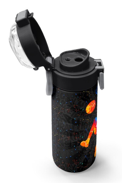 Coral High Kids Gri Basketbol Desenli Pipetli ve Direkt İçim Çelik Termos 500 ml 31856 - 6