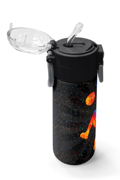 Coral High Kids Gri Basketbol Desenli Pipetli ve Direkt İçim Çelik Termos 500 ml 31856 - 5