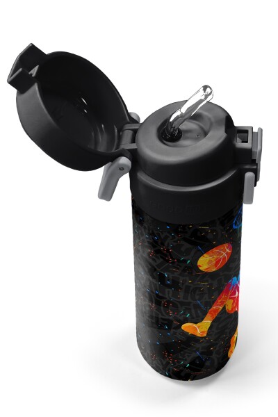 Coral High Kids Gri Basketbol Desenli Pipetli ve Direkt İçim Çelik Termos 500 ml 31856 - 2