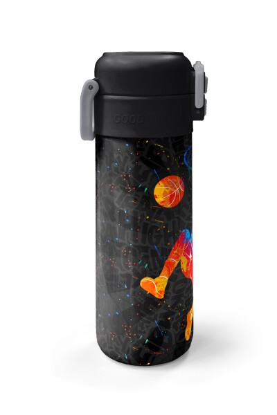Coral High Kids Gri Basketbol Desenli Pipetli ve Direkt İçim Çelik Termos 500 ml 31856 - 5