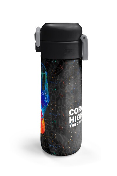 Coral High Kids Gri Basketbol Desenli Pipetli ve Direkt İçim Çelik Termos 500 ml 31856 - 6