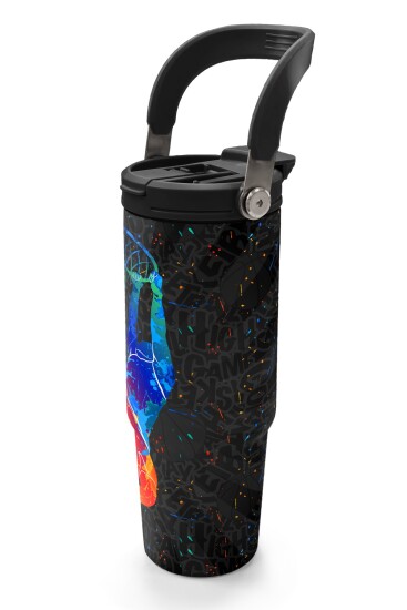 Coral High Kids Gri Basketbol Desenli Pipetli ve Direkt İçim Çelik Termos 900 ml 38712 - 4