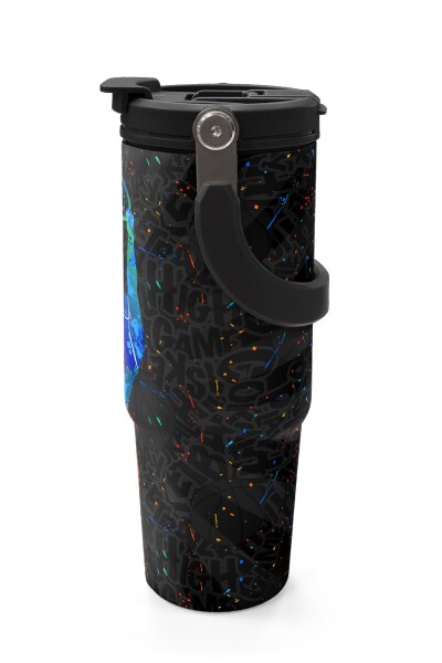 Coral High Kids Gri Basketbol Desenli Pipetli ve Direkt İçim Çelik Termos 900 ml 38712 - 5