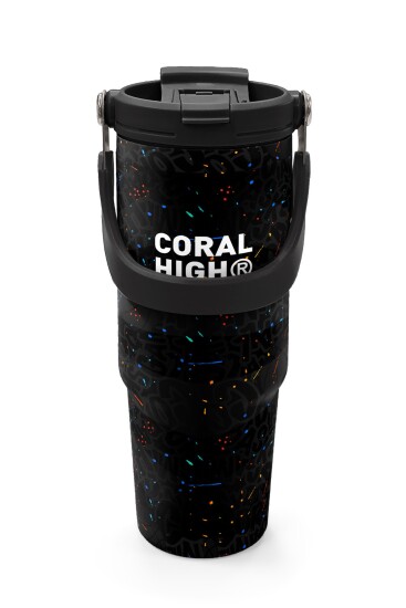 Coral High Kids Gri Basketbol Desenli Pipetli ve Direkt İçim Çelik Termos 900 ml 38712 - 7