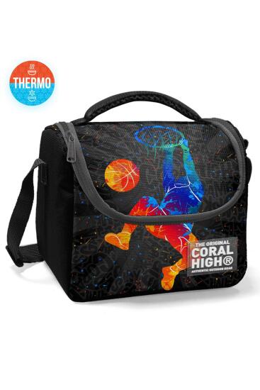 Coral High Kids Gri basketbol Desenli Thermo Beslenme Çantası 11783 - Coral High KIDS