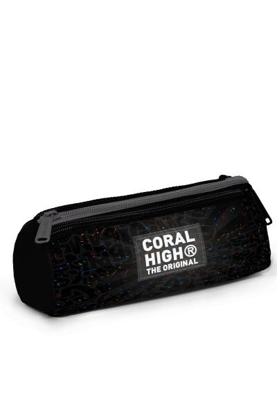 Coral High Kids Gri Basketbol Desenli Üç Bölmeli Kalem Çantası 11170 - 3