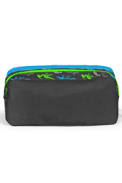 Coral High Kids Gri Dinozor Desenli İki Bölmeli Kalem Çantası 12055 - 3