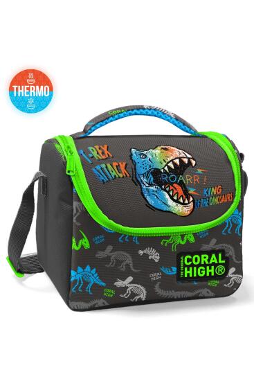 Coral High Kids Gri Dinozor Desenli Thermo Beslenme Çantası 11864 