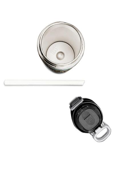 Coral High Kids Gri Hardal Yarasa Desenli Pipetli ve Direkt İçim Çelik Termos 500 ml 31932 - 7