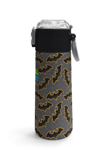 Coral High Kids Gri Hardal Yarasa Desenli Pipetli ve Direkt İçim Çelik Termos 500 ml 31932 - 3