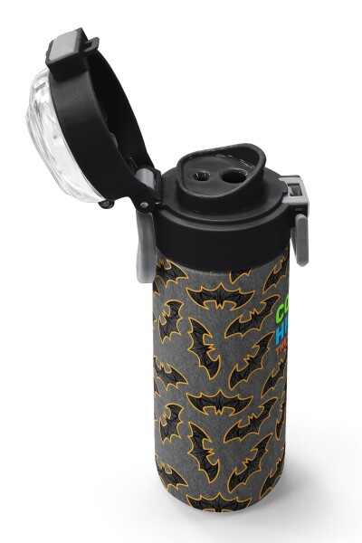 Coral High Kids Gri Hardal Yarasa Desenli Pipetli ve Direkt İçim Çelik Termos 500 ml 31932 - 6