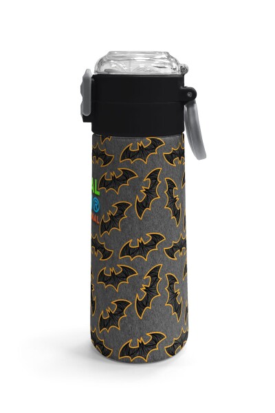 Coral High Kids Gri Hardal Yarasa Desenli Pipetli ve Direkt İçim Çelik Termos 500 ml 31932 - 3