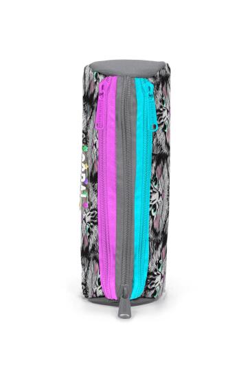 Coral High Kids Gri Kedi Desenli Üç Bölmeli Kalem Çantası 11165 - 2