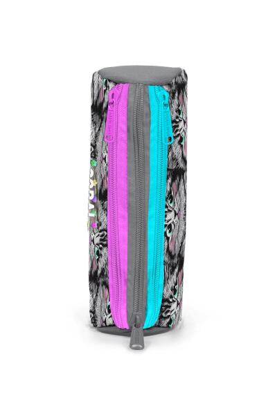 Coral High Kids Gri Kedi Desenli Üç Bölmeli Kalem Çantası 11165 - 2