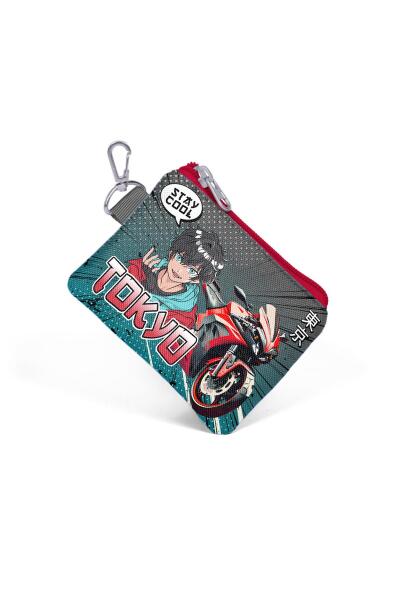 Coral High Kids Gri Nefti Anime Motorsiklet Desenli Bozuk Para Çantası 21893 - 3