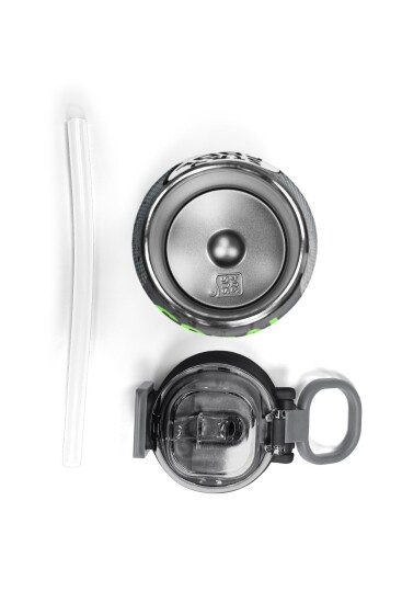 Coral High Kids Gri Nefti Anime Motorsiklet Desenli Pipetli ve Direkt İçim Çelik Termos 500 ml 31965 - 7