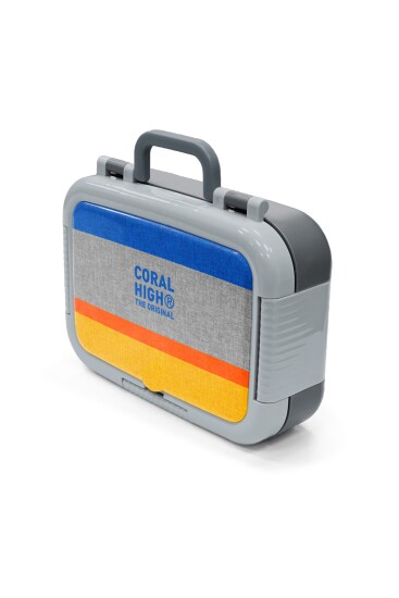 Coral High Kids Gri Sarı Çizgi Desenli Paslanmaz Çelik Beslenme Kabı 39121 - 4