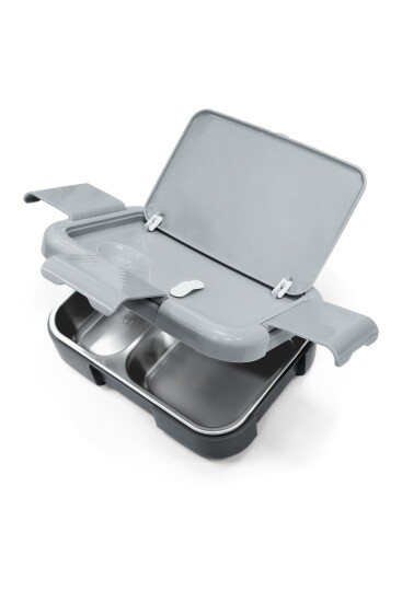 Coral High Kids Gri Sarı Çizgi Desenli Paslanmaz Çelik Beslenme Kabı 39121 - 3