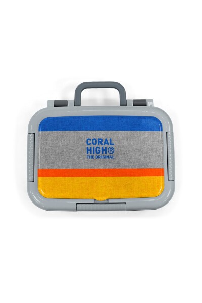 Coral High Kids Gri Sarı Çizgi Desenli Paslanmaz Çelik Beslenme Kabı 39121 - 5