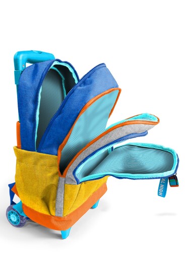 Coral High Kids Gri Sarı Üç Bölmeli Çekçekli Okul Sırt Çantası 34021 - 3