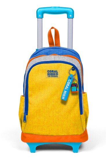 Coral High Kids Gri Sarı Üç Bölmeli Çekçekli Okul Sırt Çantası 34021 - 9