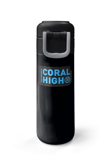 Coral High Kids Gri Siyah Kurt Desenli Pipetli ve Direkt İçim Çelik Termos 500 ml 31832 - 7